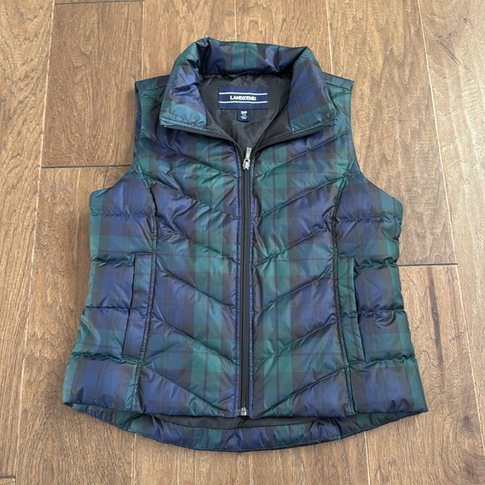 Land’s End Plaid Puffer Vest
